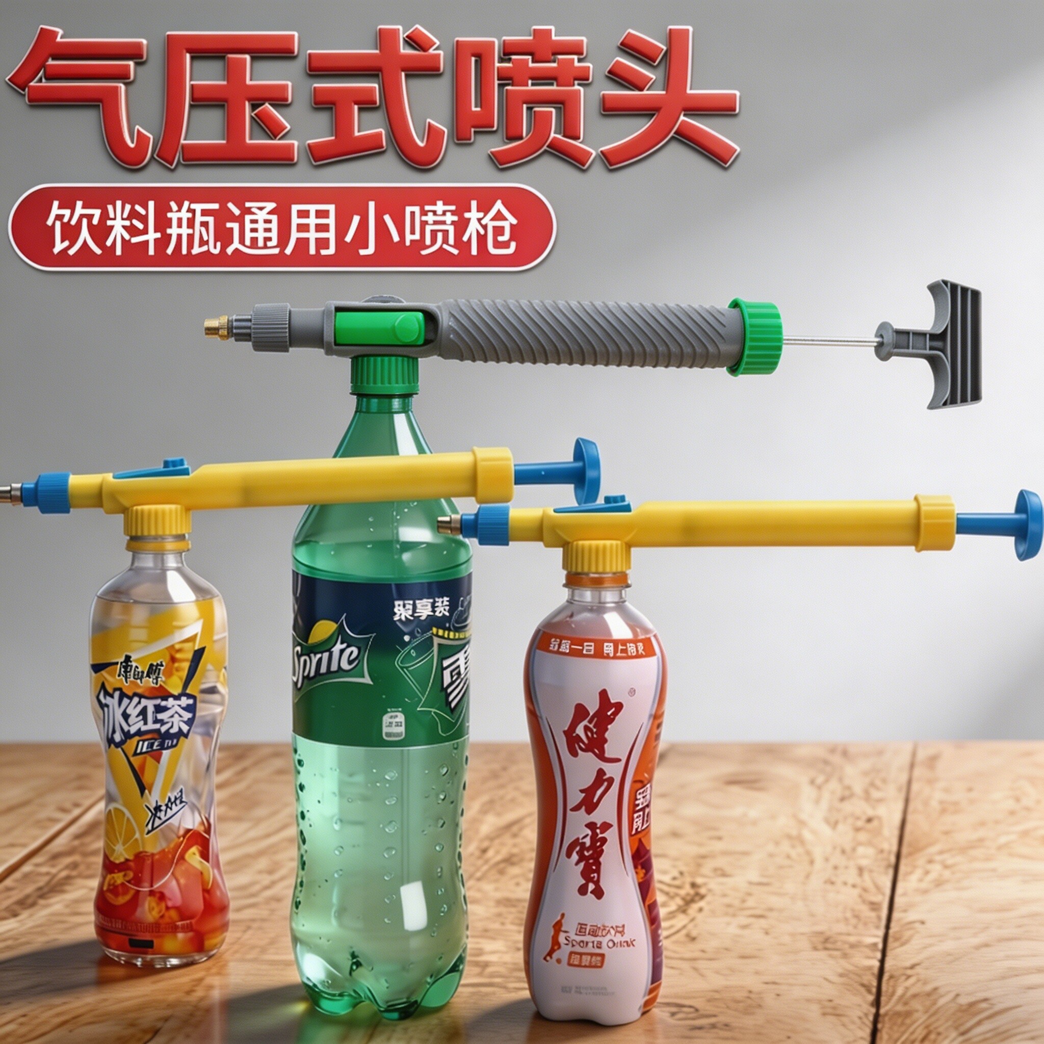 饮料瓶喷雾器家用小型气压式浇花喷壶喷雾喷头推拉式往复式喷雾器