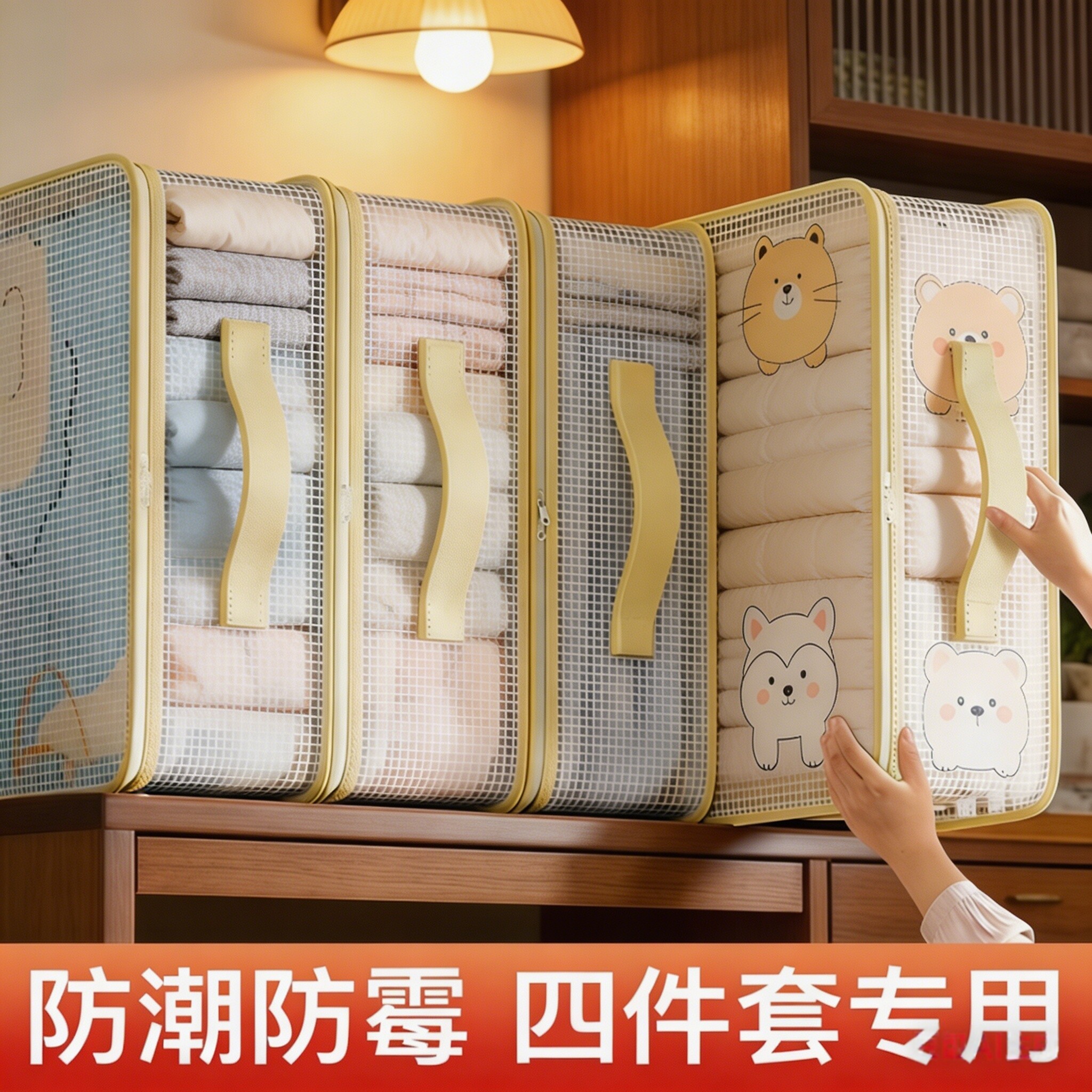 网纱四件套收纳袋子整理袋衣物家用床单换季衣服防尘装被子专用袋