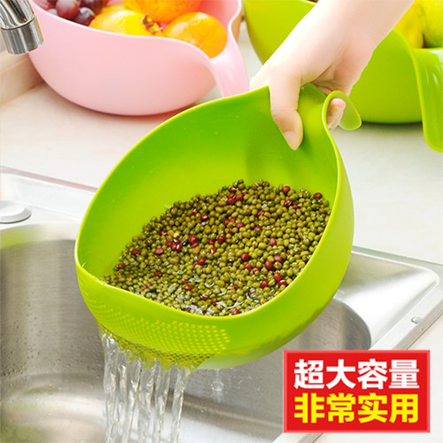 筛漏淘米器塑料篮厨房用品