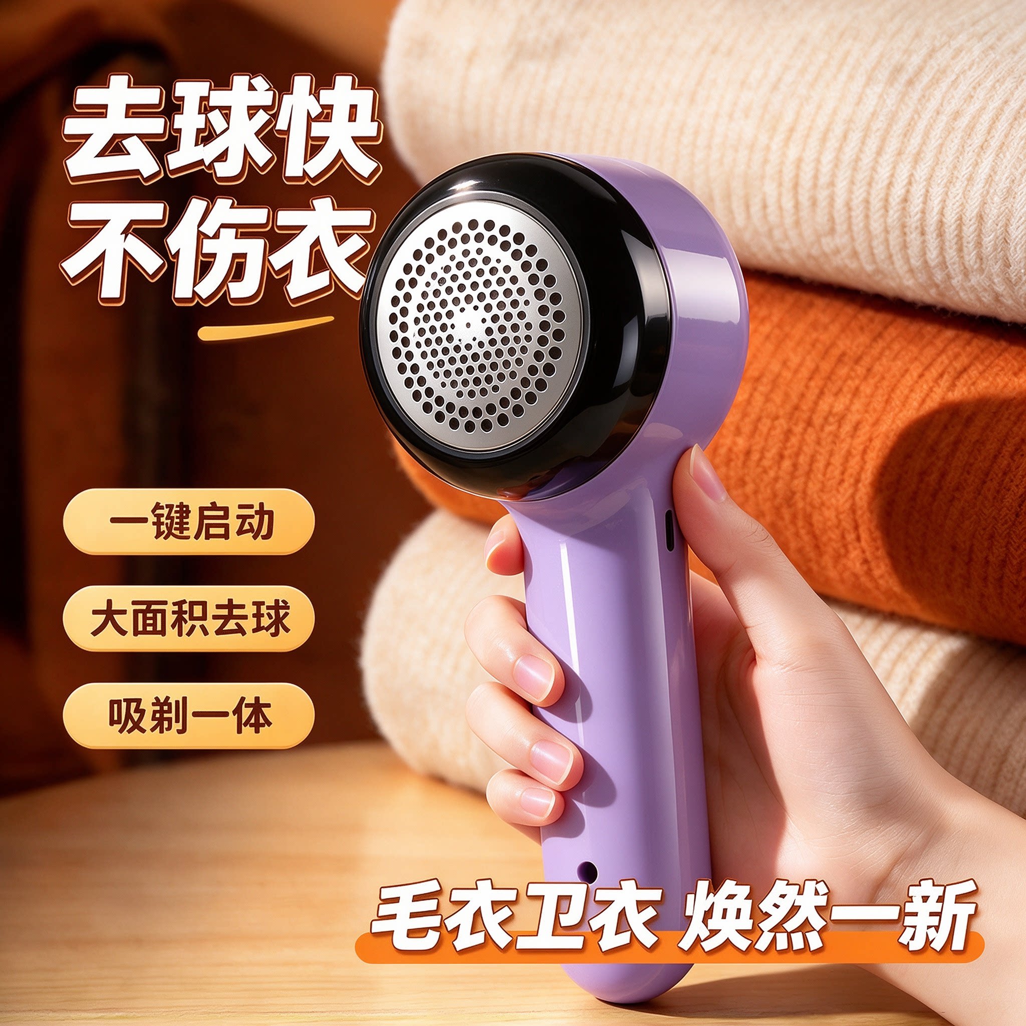 新款六叶刀头不伤衣毛球修剪器