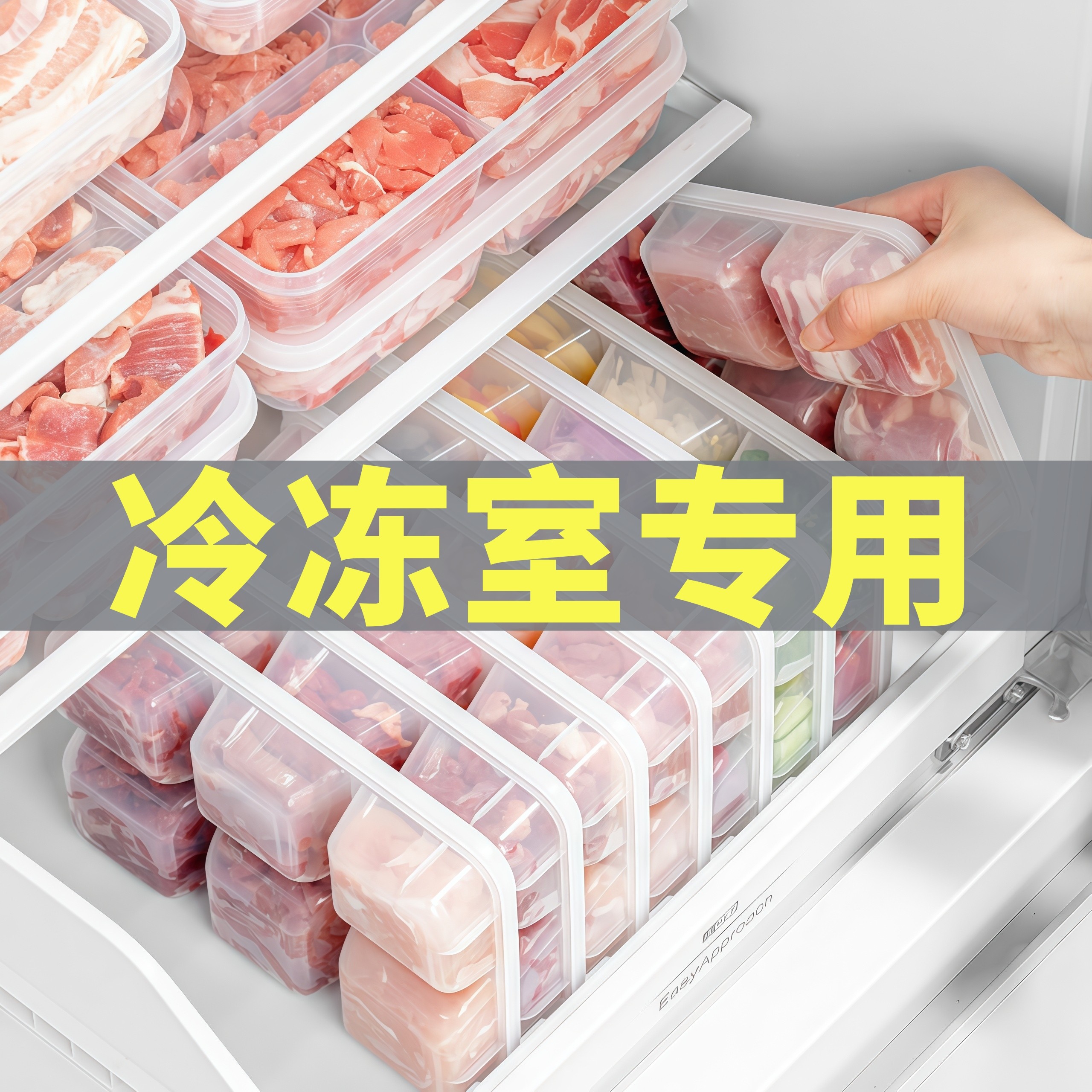 冰箱收纳盒冻肉分格盒子冷冻保鲜盒食物分装盒食品级冰箱专用整理