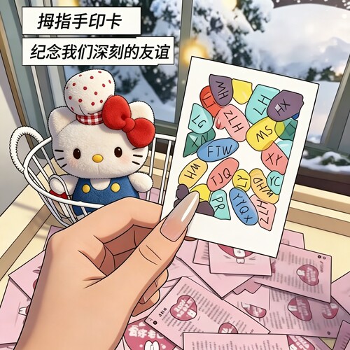创意拍立得指纹毕业季diy手印画