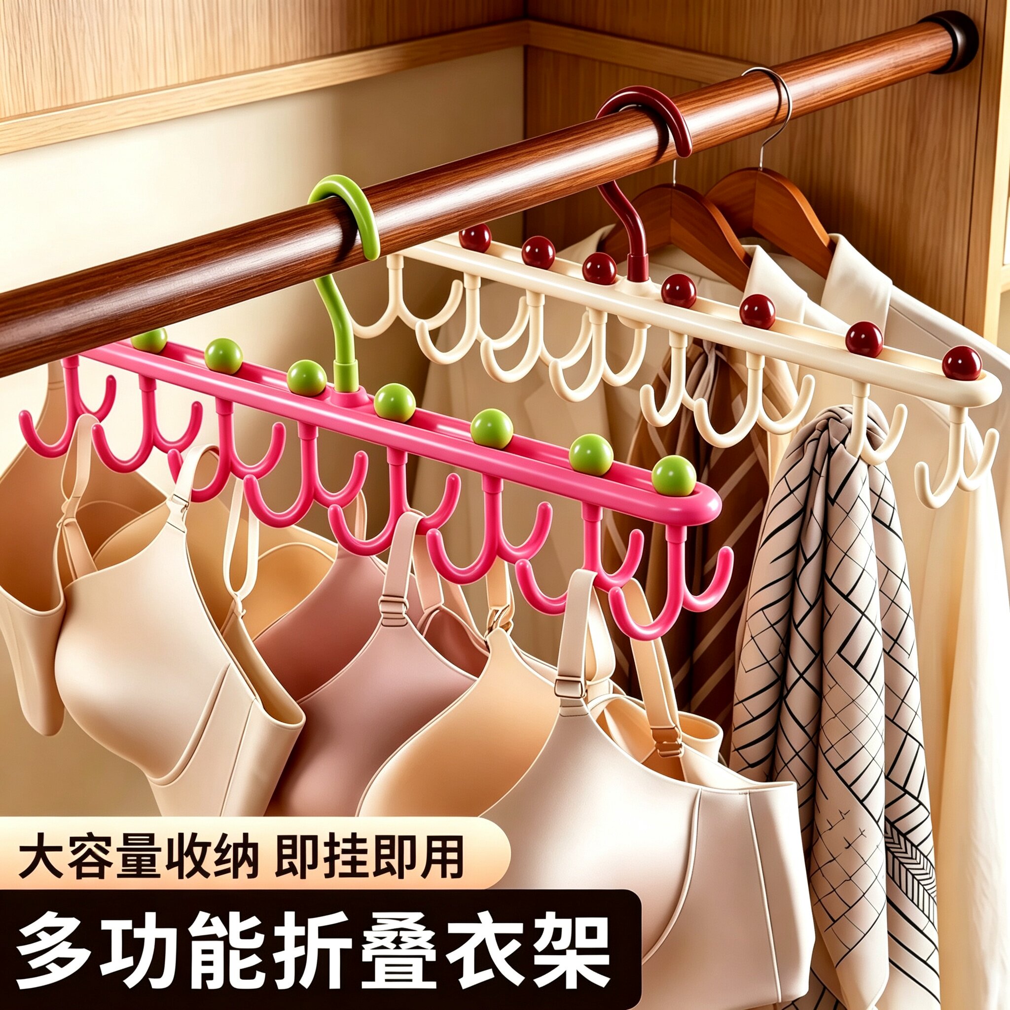 多巴胺折叠旋转防滑内衣挂架