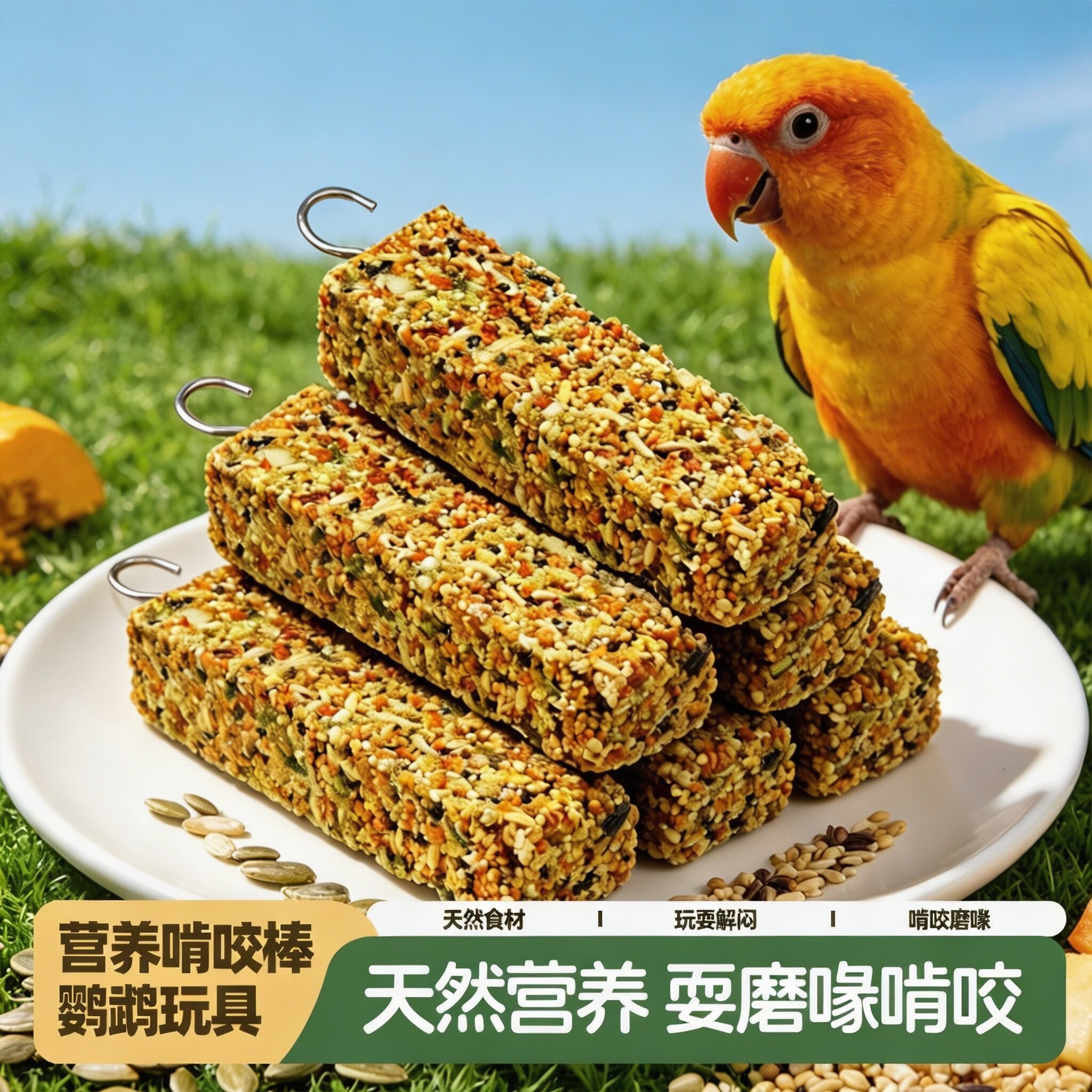 鹦鹉磨喙训练专用谷物棒