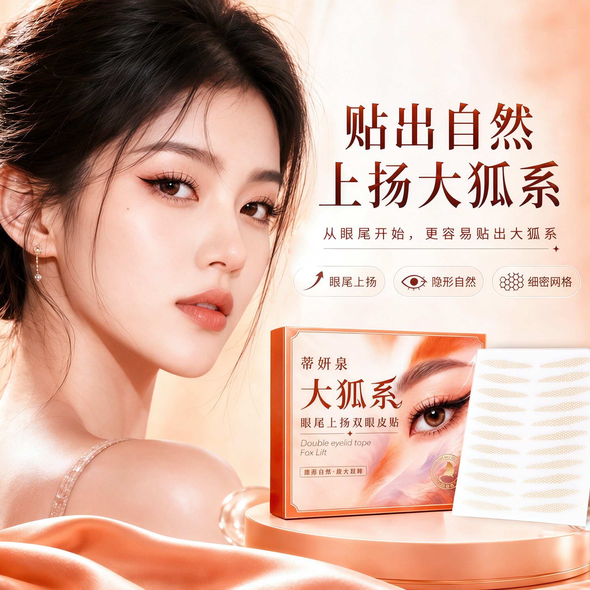 隐形自然无痕防水双眼皮贴