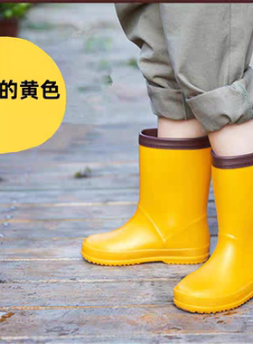 出口日本儿童雨鞋亲子轻便中筒男童女童水鞋防滑软底中小学生雨靴