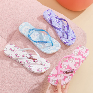 迪士尼儿童人字拖女童卡通防滑沙滩鞋度假凉拖鞋可爱亲子夹脚拖鞋