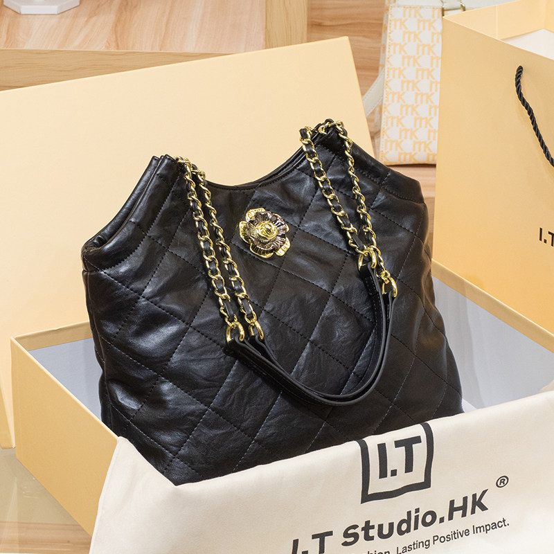 CITEX LV官方旗舰店香港秋冬超火真皮链条托特包女2025新款高级感