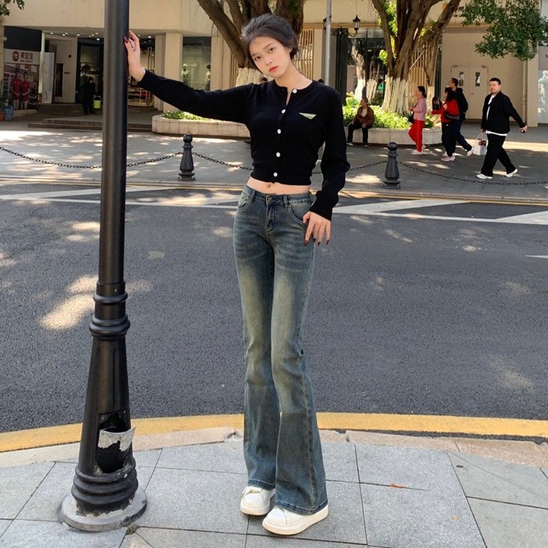 牛仔裤夏季薄款微喇叭女