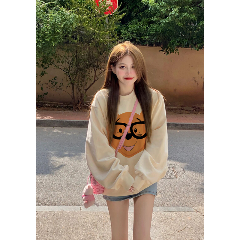 奶黄色高级感卫衣女早春2