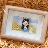 石塑粘土相框diy人偶定制相框毕业纪念生日结婚订婚毕业礼物Q版