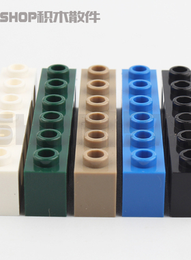 双鹰CaDA国产 1x6带5孔砖 科技积木MOC 兼容考级土黄白色 3894 梁