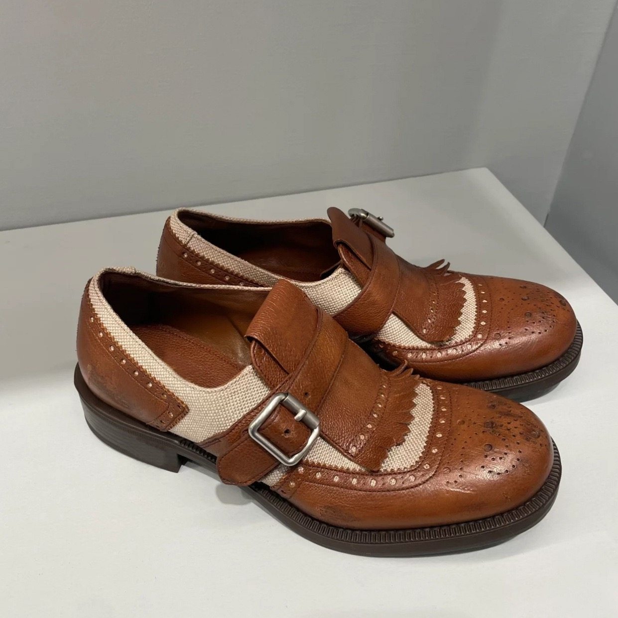 2026miu真皮雕花布洛克乐福鞋女复古英伦风皮带扣单鞋手工小皮鞋,女鞋,乐福鞋（豆豆鞋）,淘宝优惠券,粉丝福利购,淘宝优惠卷