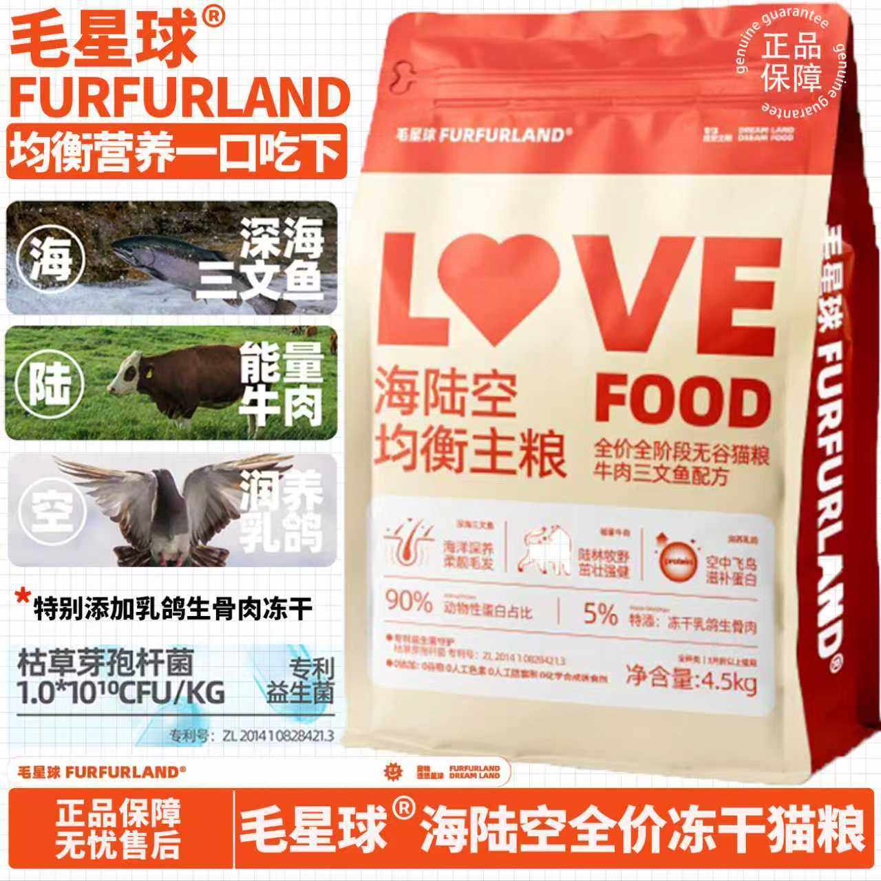 毛星球海陆空均衡全价格烘焙猫粮鲜肉冻干无谷烘焙成幼猫通用粮