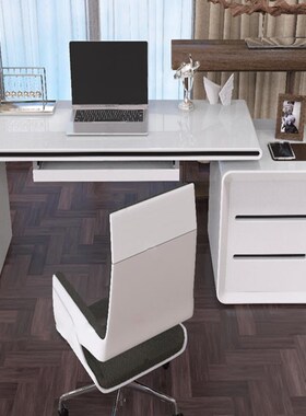 精选K8电脑桌台式家用小户型卧室简约烤漆学习办公V桌白色笔记本