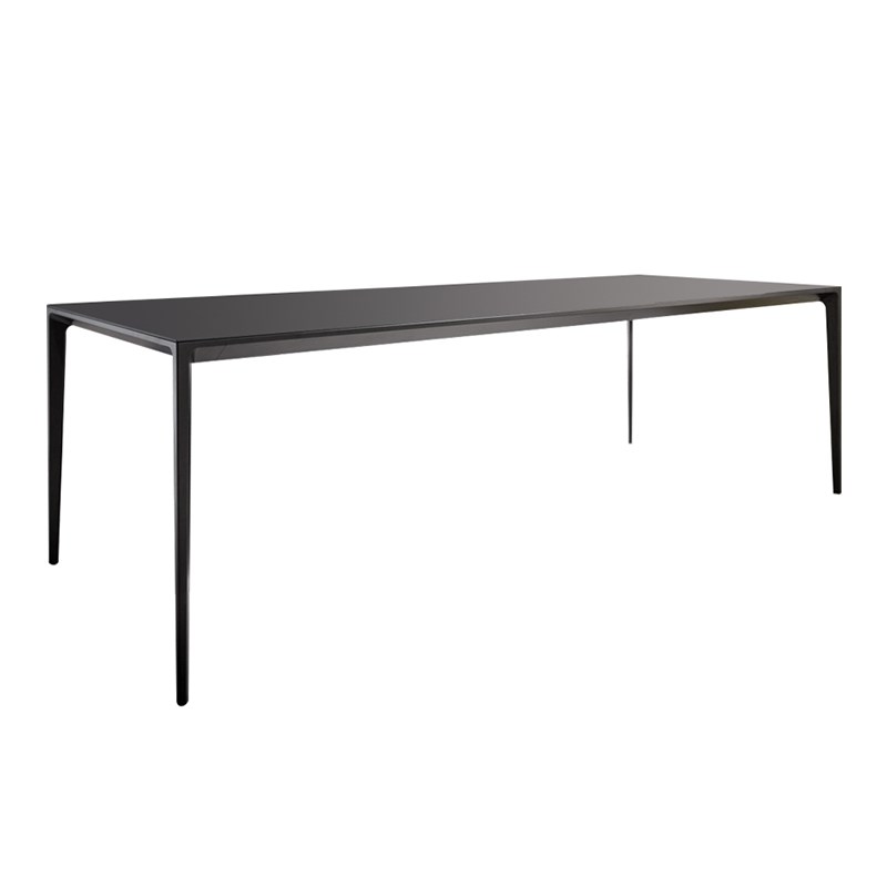 优选意式极简岩板餐桌现代简约家用D小户型长方形铝合金饭餐桌椅