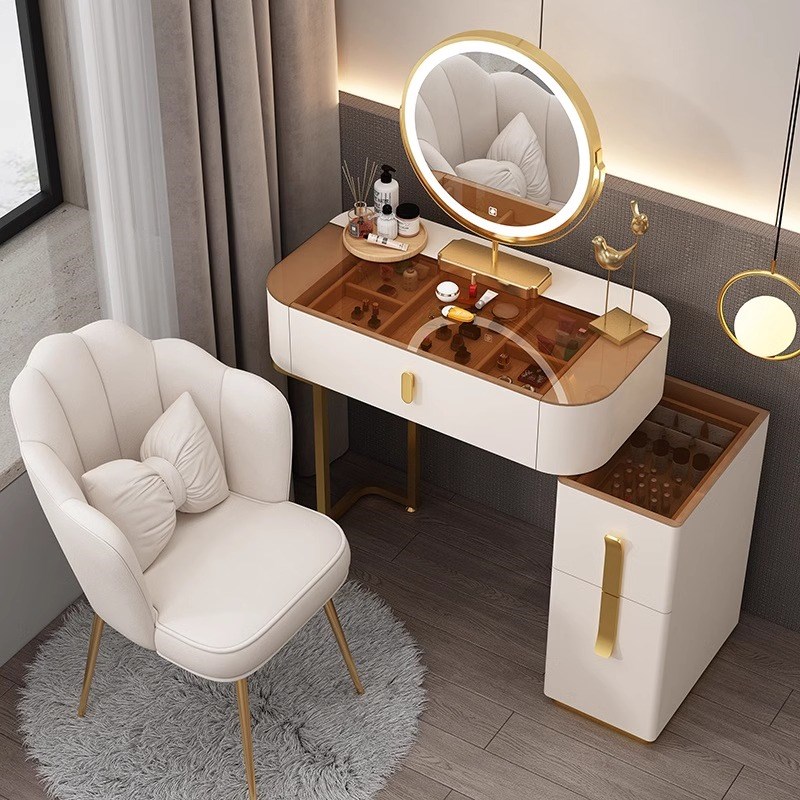 优选梳妆台卧室现代简约化妆桌小户型高级感R收纳柜一体北欧化