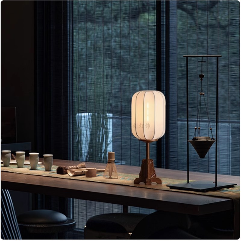 优选新中式落地灯禅意茶室民宿A中古风书房客厅床头灯复古实木布