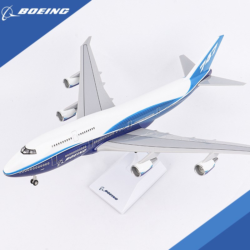 优选仿真飞机模型原型o机波音b747带起落架灯光客机航模摆件礼品