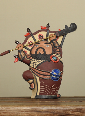 精选陶瓷门神f张飞关羽哼哈二将武将摆件家居客厅玄关办公室装饰