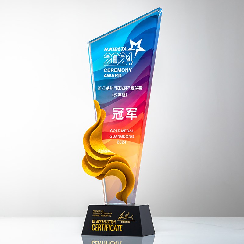 新款新款3D打印创o意水晶奖杯定制公司年会颁奖优秀员工高档大气