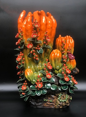 陶瓷佛手瓜招财植物手工摆件