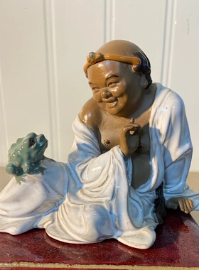 刘海戏金蟾博古架公园石湾陶瓷