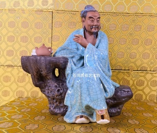 石湾公仔陶瓷陆羽品茶手工艺摆件客厅家居茶庄会所创意文化茶宠