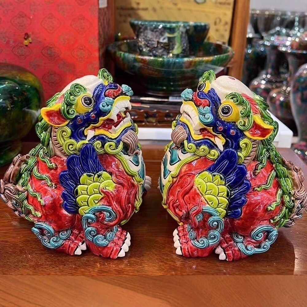 交趾陶貔貅手工招财风水摆件