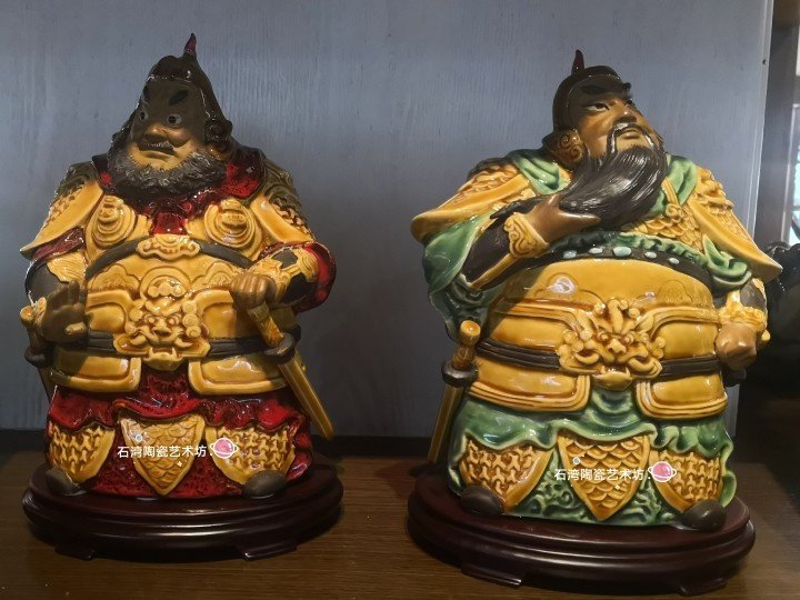 陶瓷中式家居装饰镇宅摆件门神