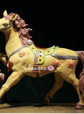 千里马家居客厅博古架手工摆件