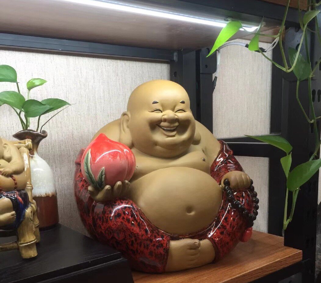 石湾陶瓷手工笑佛大肚佛摆件