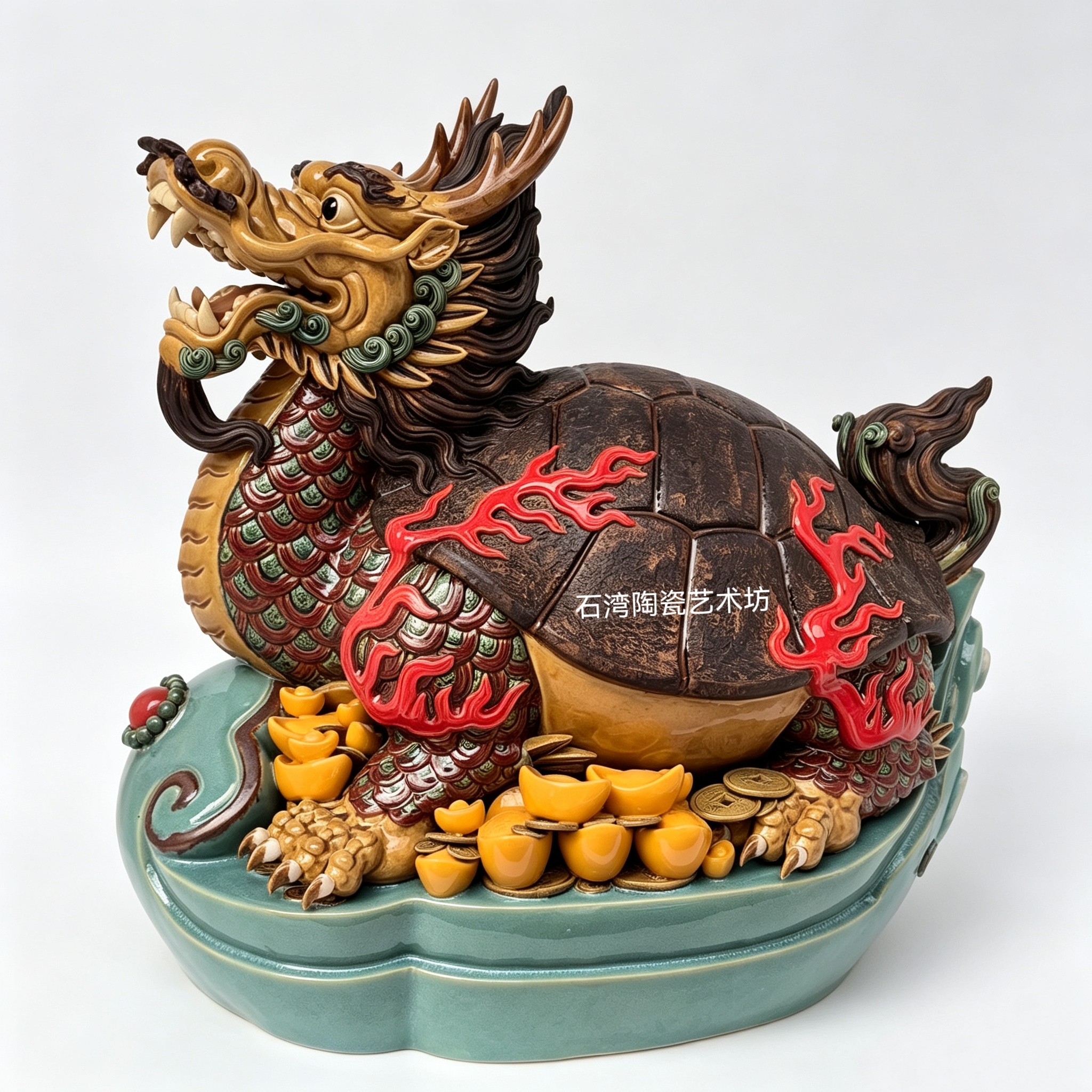 陶瓷龙龟饰品摆件家居客厅摆件