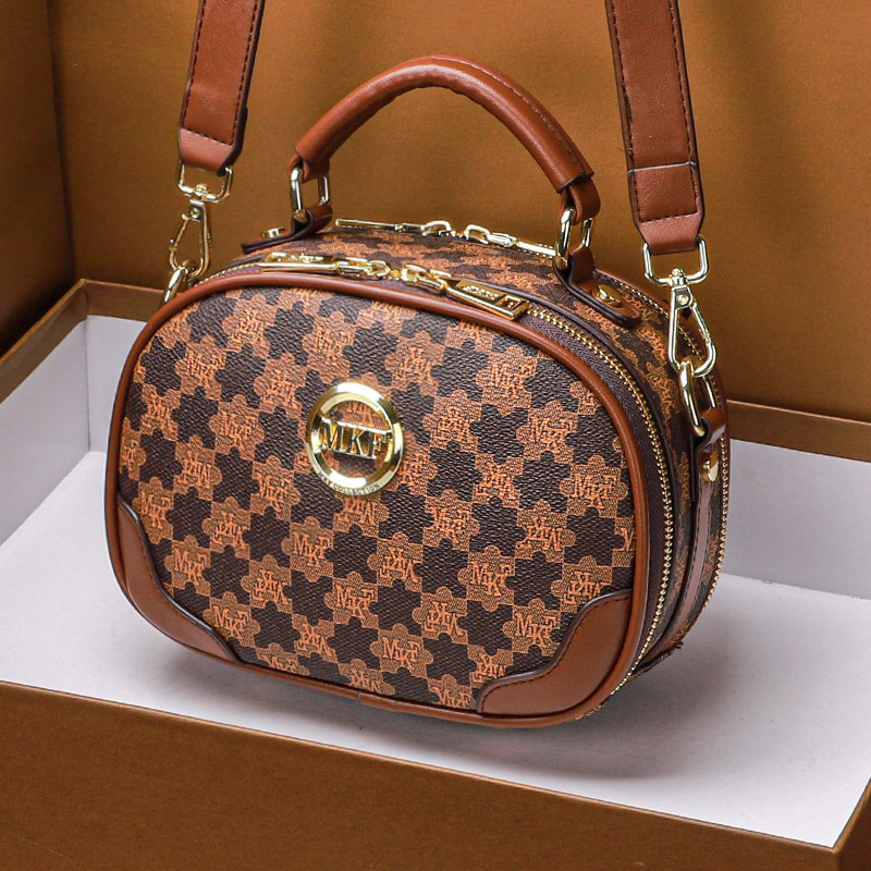 CITEX LV官方旗舰店真皮通勤女包2024新款时尚小圆包斜挎手提名牌