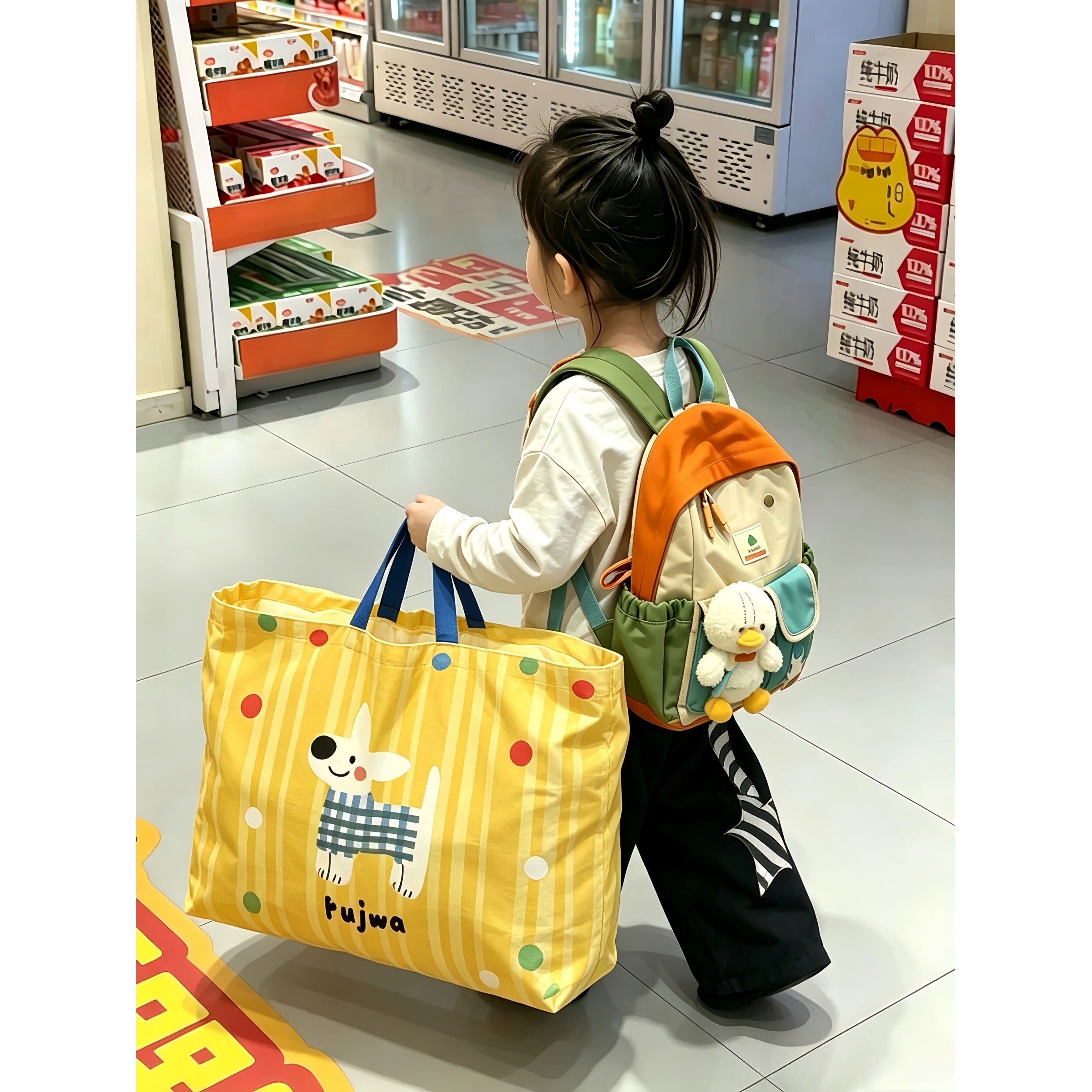 幼儿园被子三件套收纳袋含姓名条防水防潮水加厚手提袋大容量入园