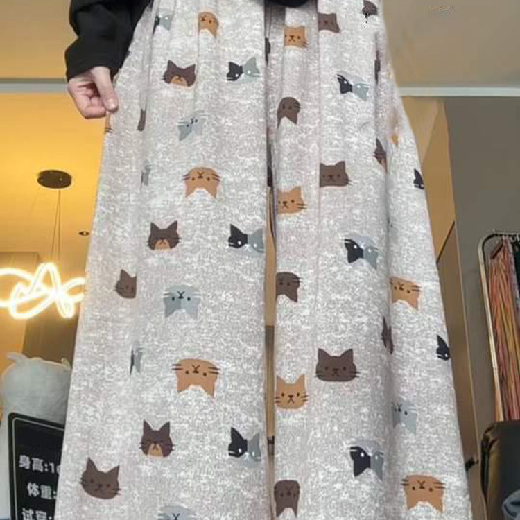 棉绸裤子遛弯裤夏日凉凉裤猫咪防蚊裤女成人夏季薄款休闲阔腿裤