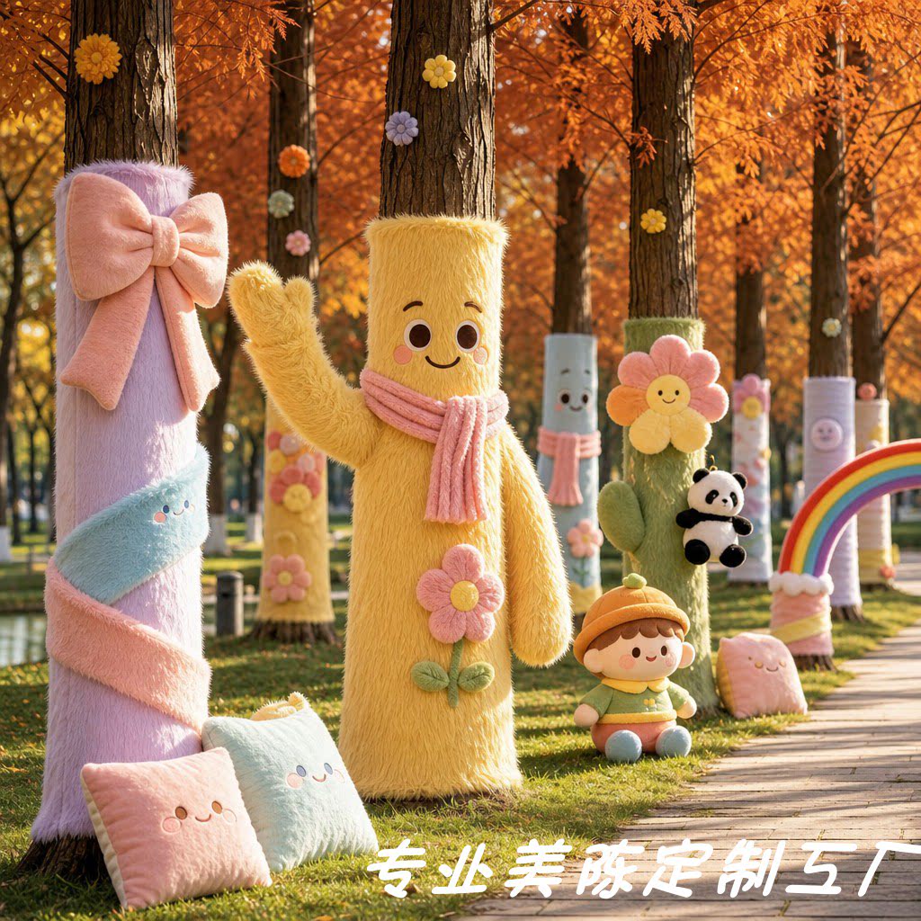 多巴胺长毛绒树干包挂装饰