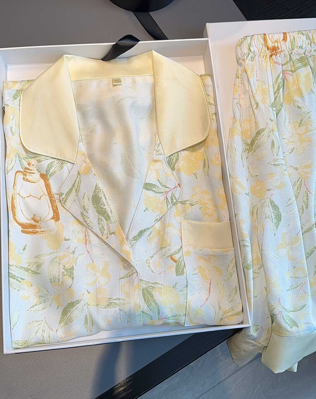 夏季睡衣套装小众轻奢贡缎家居服
