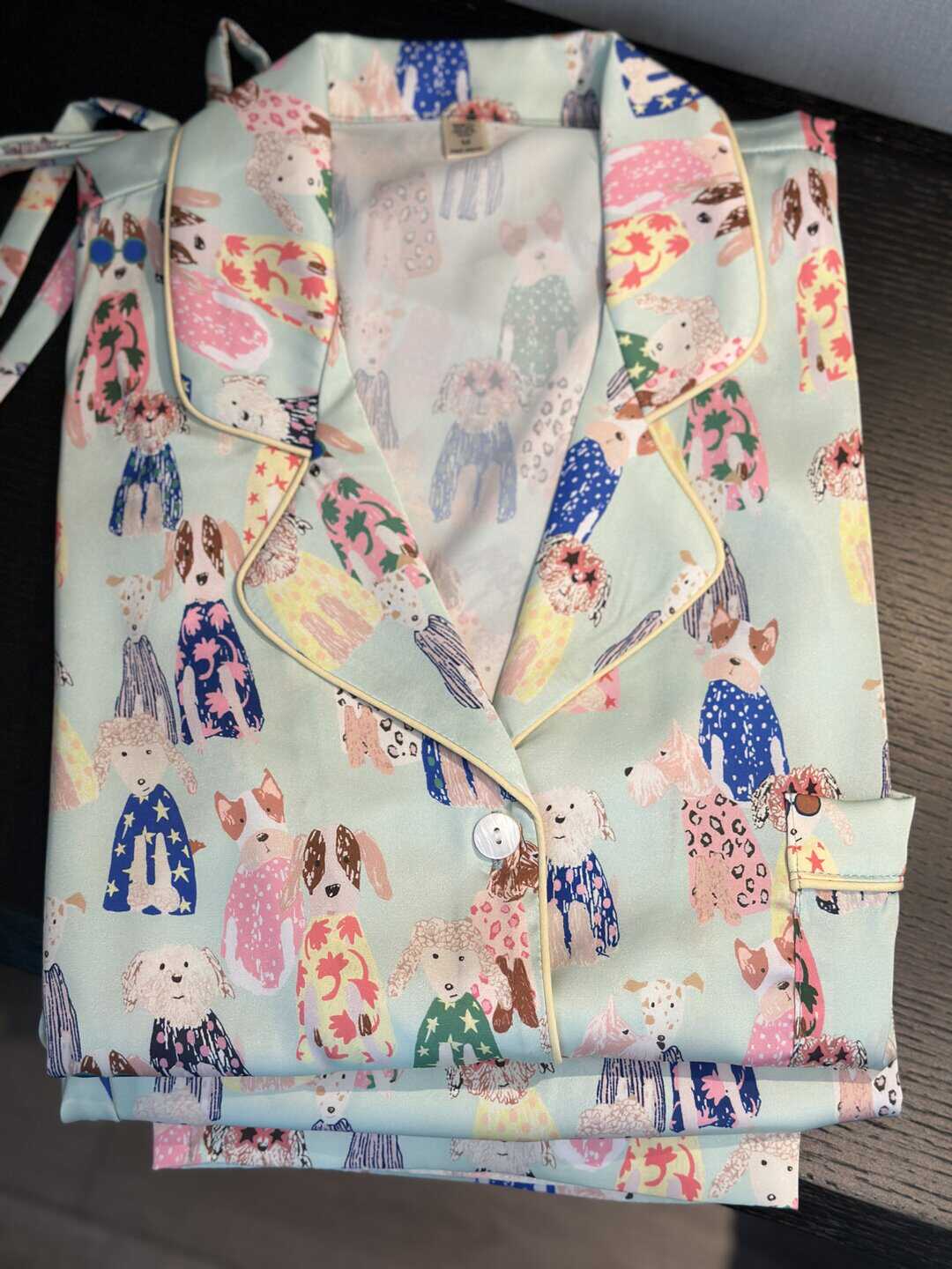 轻奢高定 春夏季丝绸睡衣女卡通萌宠宽松长袖长裤ins风冰丝家居服