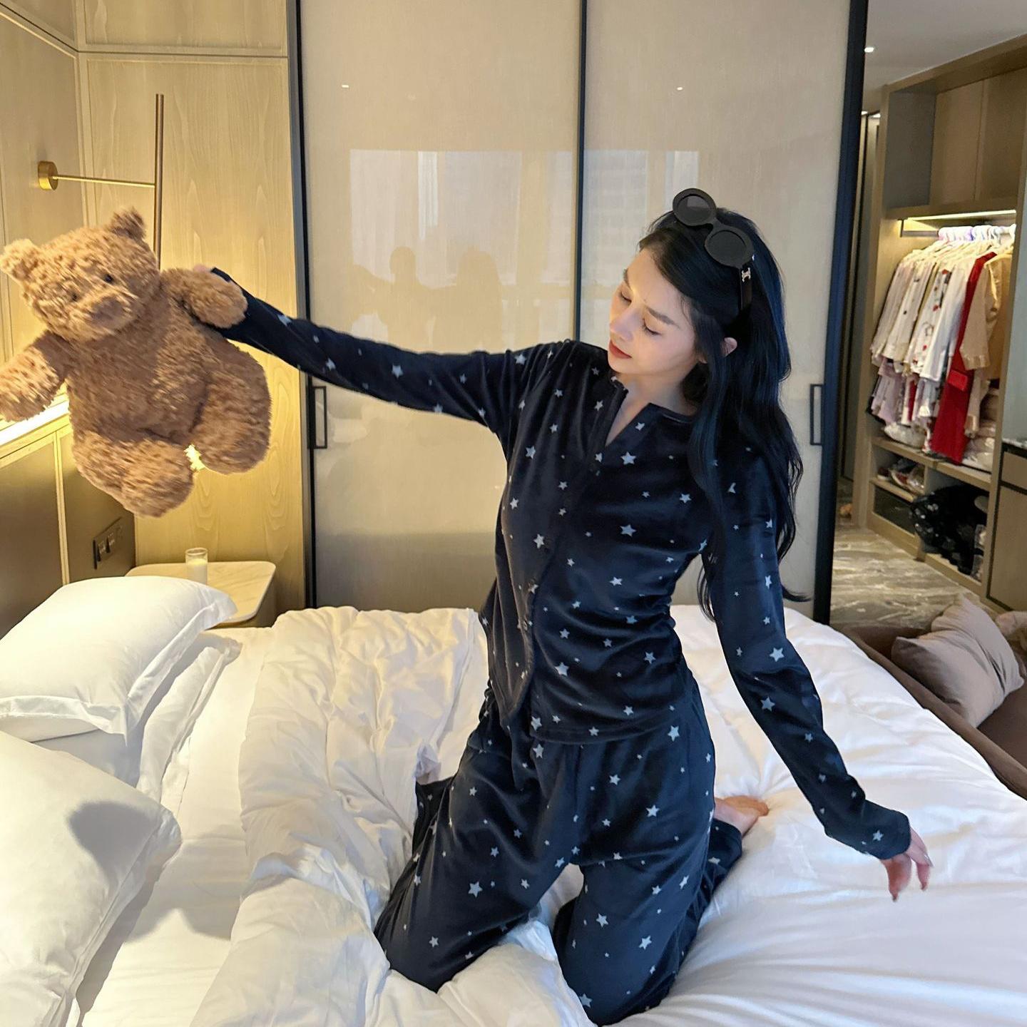 英国单24新款纯棉睡衣套装