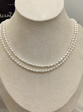 淡水珍珠小米珠项链高亮