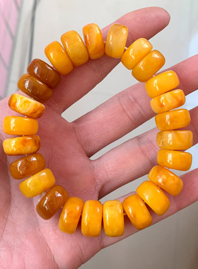 天然波罗的海蜜蜡手串饼子隔珠片
