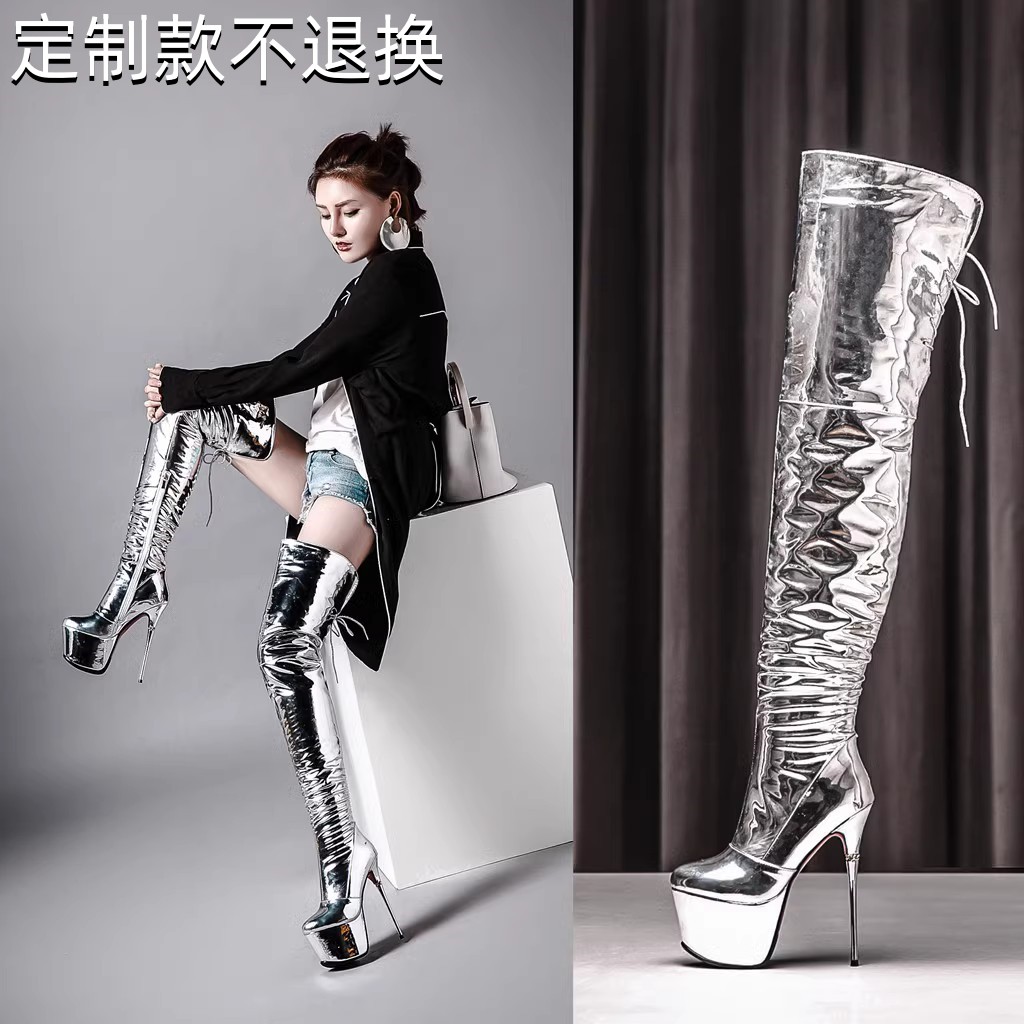 欧美外贸跨境演出细高跟女大腿靴