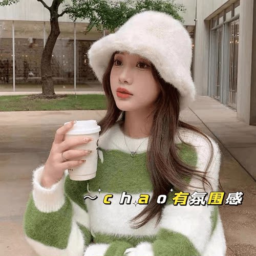 貂绒帽子 奶fufu渔夫帽