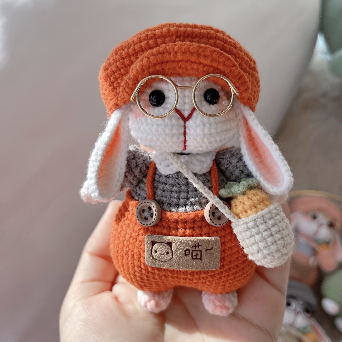 糖糖兔长耳朵兔钩针毛线编织玩偶钥匙扣挂件摆件手工钩织送教程,服饰配件/皮带/帽子/围巾,DIY编织材料包,淘宝优惠券,粉丝福利购,淘宝优惠卷