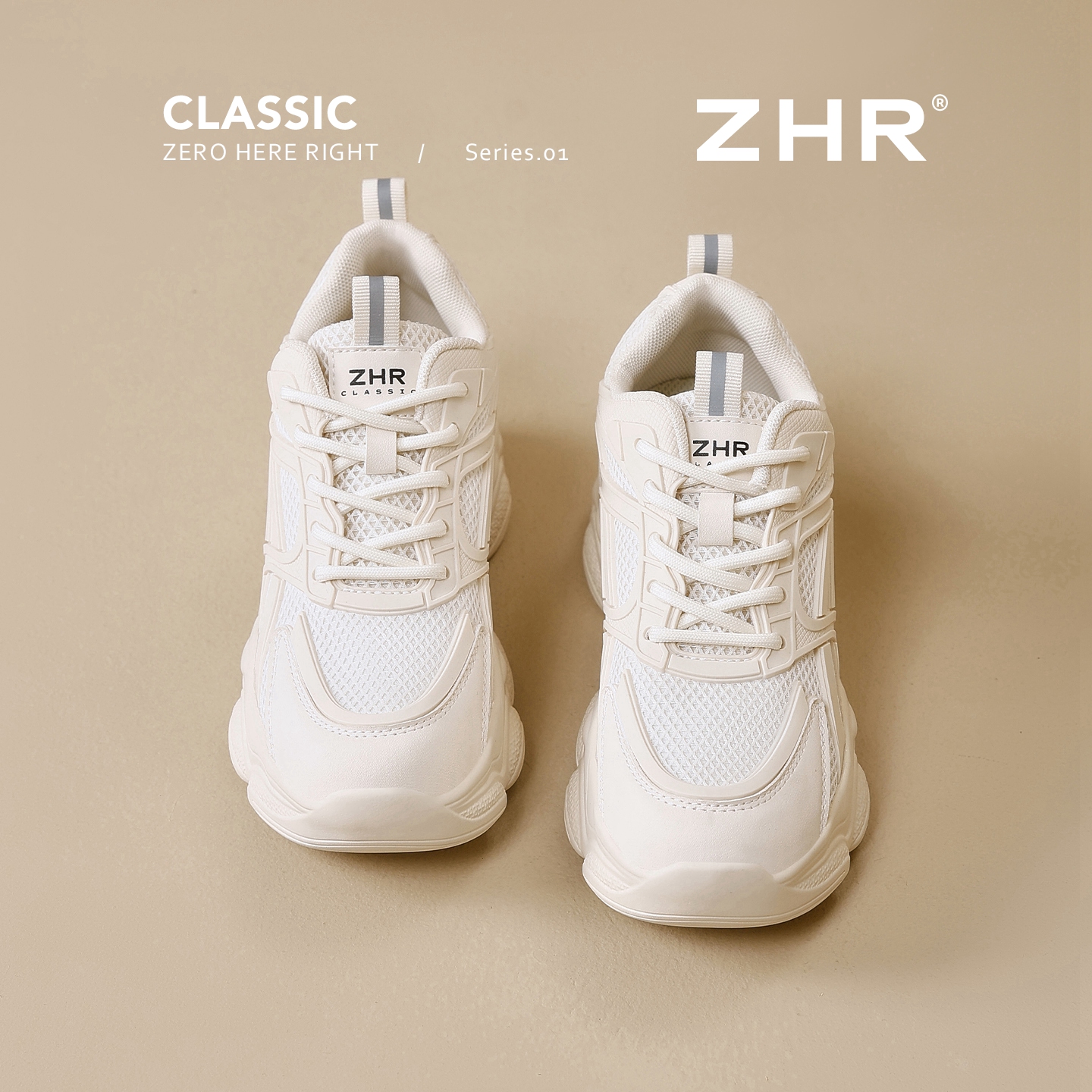 ZHR小白鞋女复古增高老爹鞋跑步