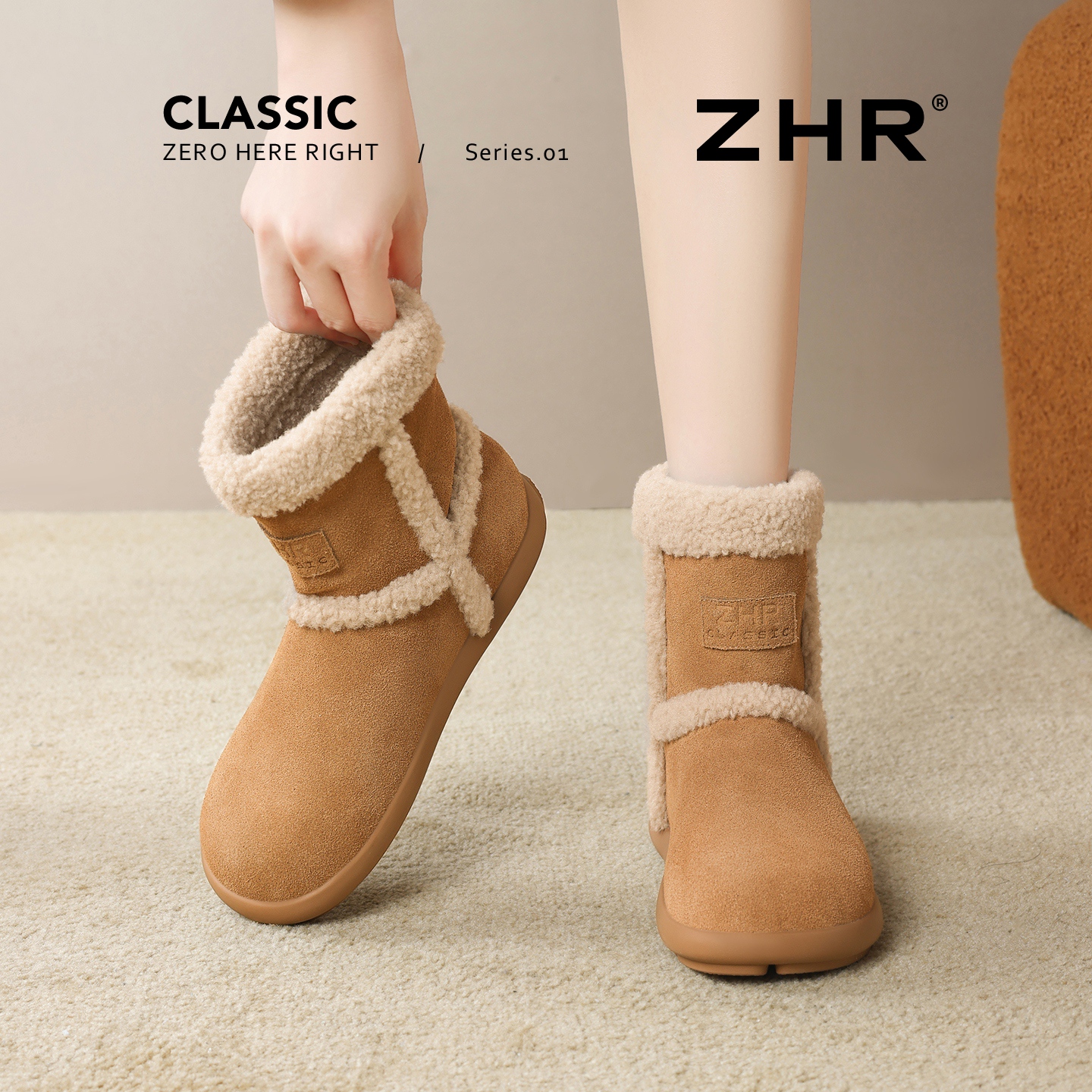 【T0P.1可爱防滑雪地靴】