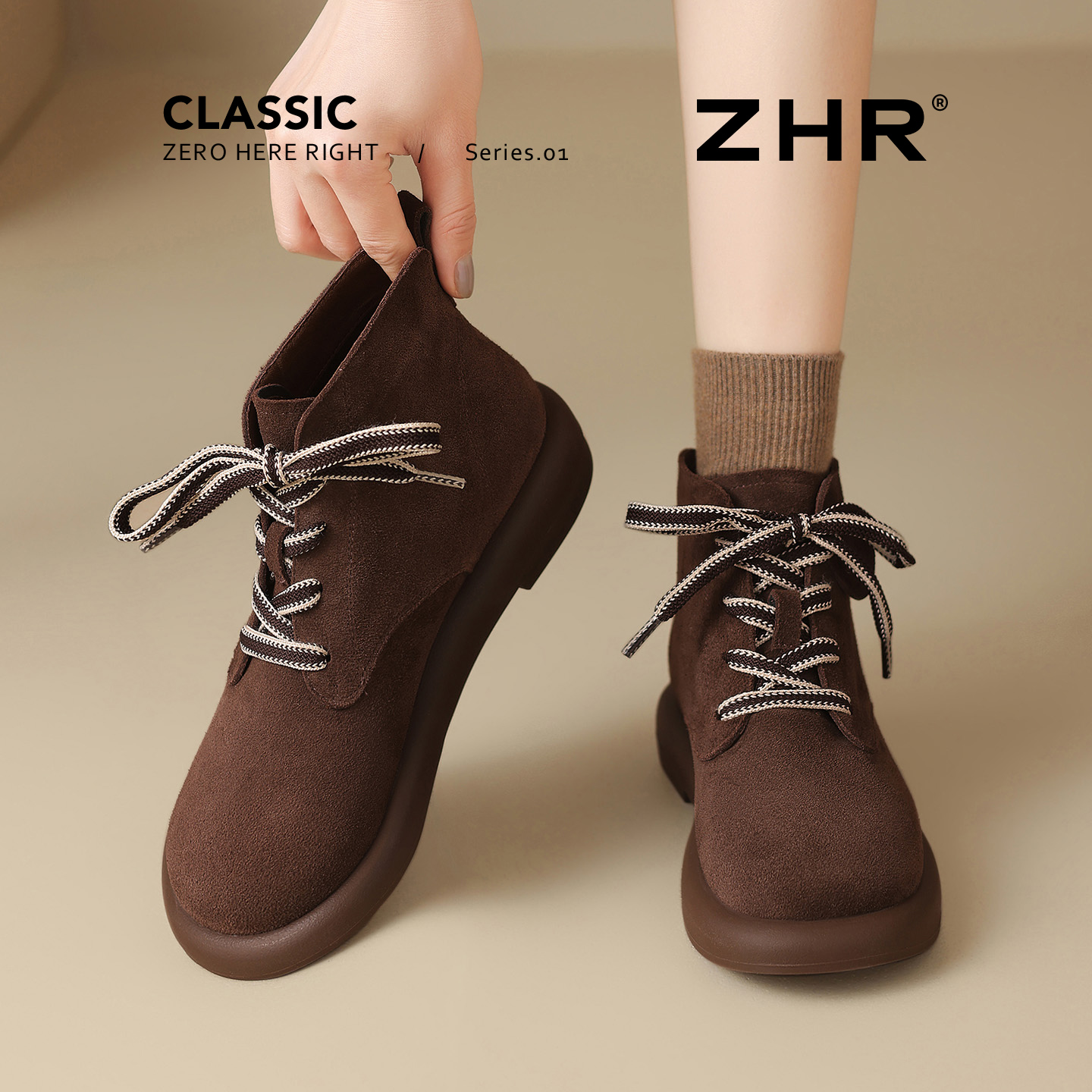 复古英伦百搭勃肯短靴平底马丁靴