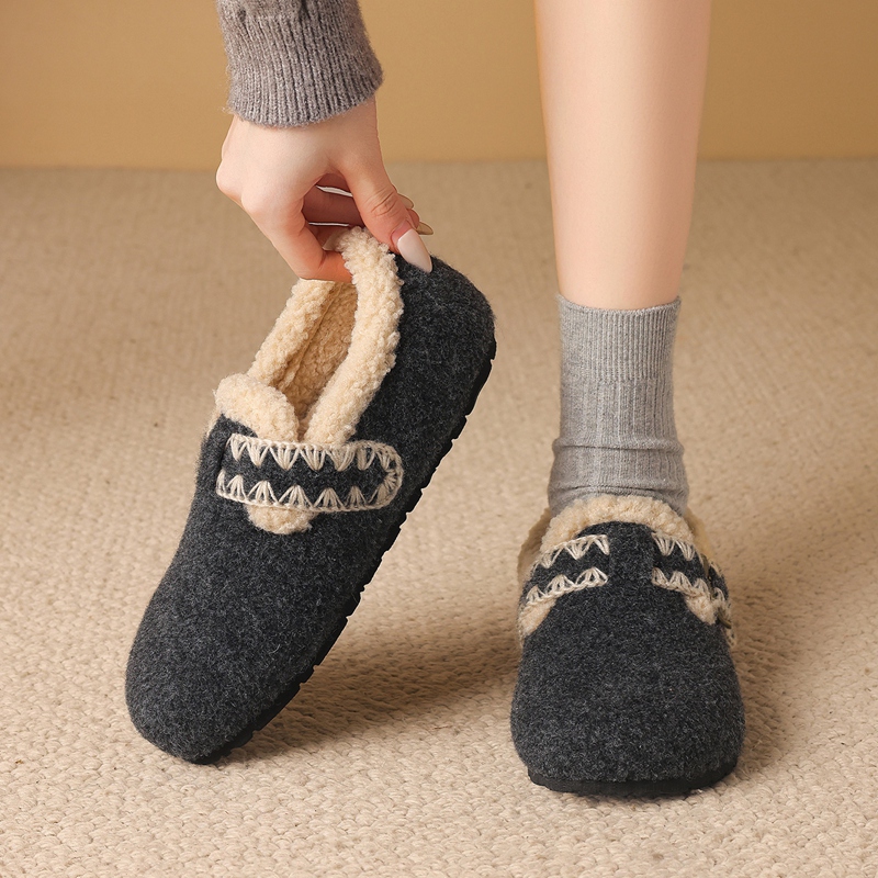 【加绒保暖】25秋冬新款毛绒勃肯鞋舒适棉鞋一脚蹬毛毛鞋女单鞋