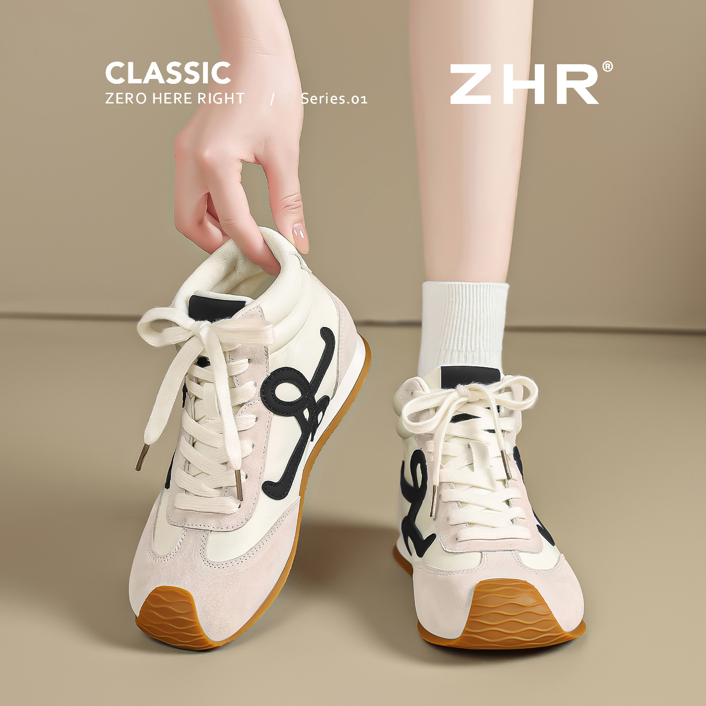 厚底德训鞋女2025秋冬新款软底百搭高帮阿甘鞋内增高复古马丁靴子